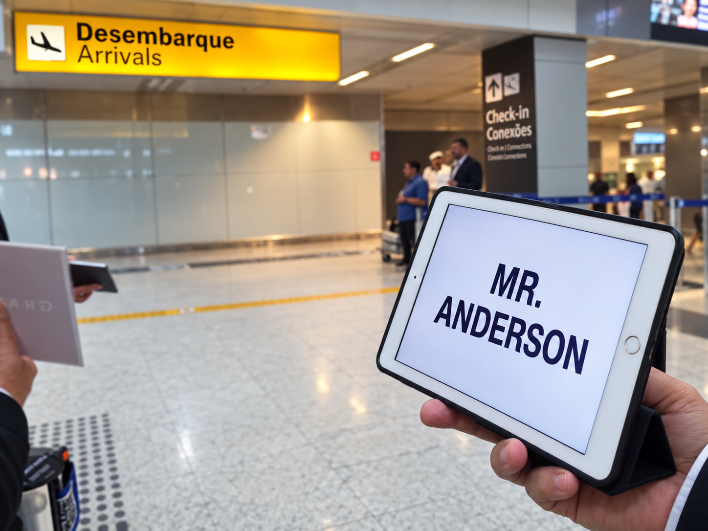 Personalized meet and greet at a São Paulo airport